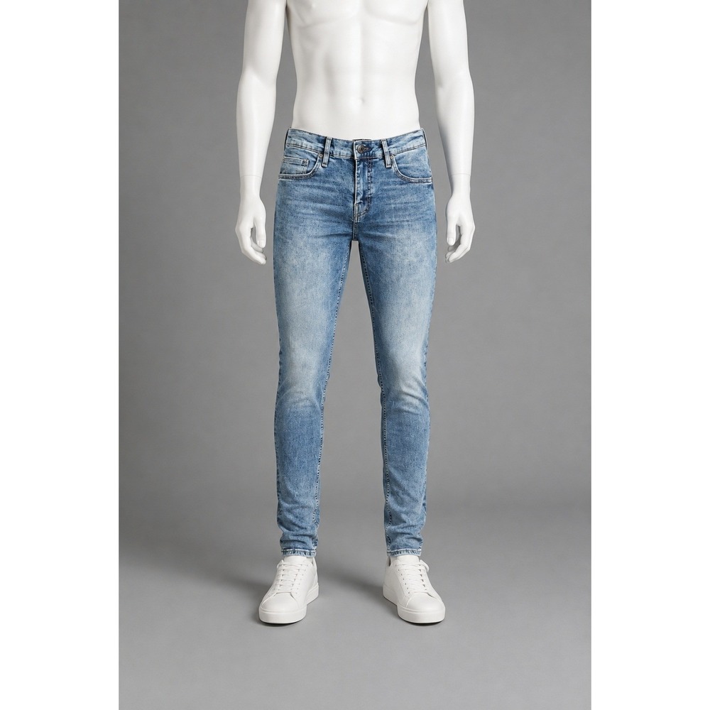 True Religion Rocco Relaxed Skinny Mens 31 Blue Excellent Acid Wash Jeans